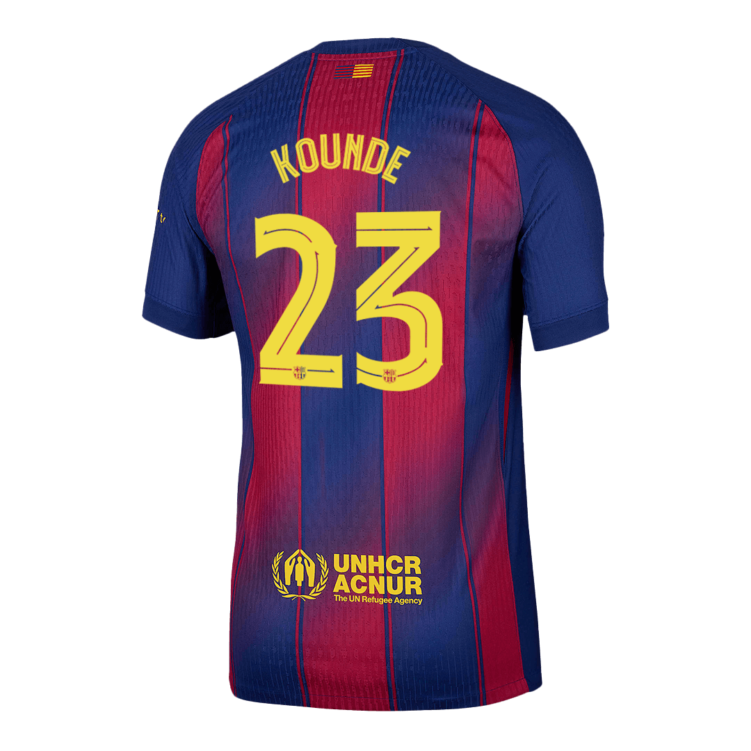 KOUNDE #23 Barcelona Thuis Spelersversie Voetbalshirt 2025/26 - UCL - Slim Fit