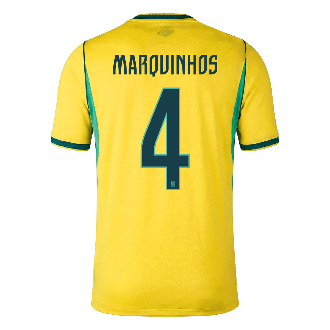 MARQUINHOS #4 Heren Brazil Thuis Voetbalshirt WK Voetbal 2026