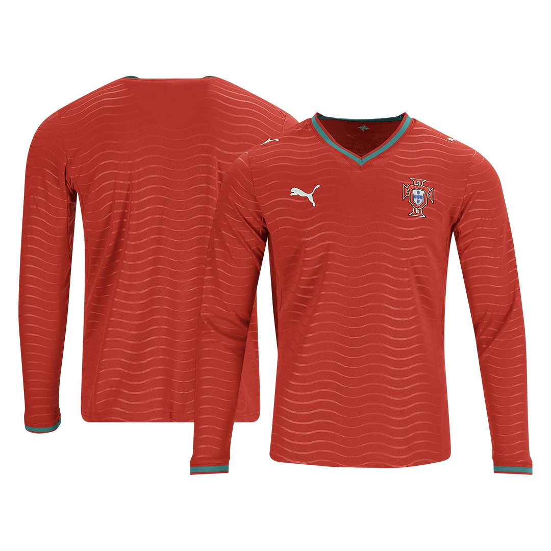Portugal Thuis Spelersversie Lange Mouwen Voetbalshirt 2026 - Slim Fit