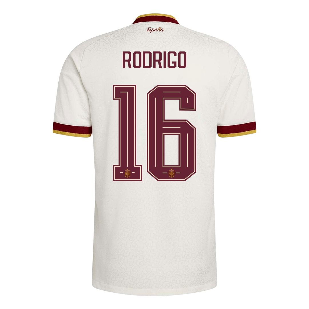 RODRIGO #16 Spain Uit Spelersversie Voetbalshirt WK Voetbal 2026 - Slim Fit