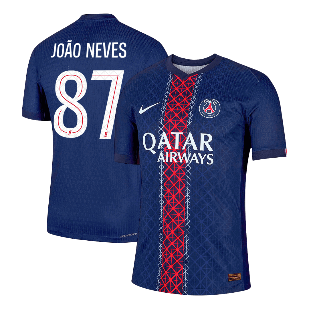 JOÃO NEVES #87 PSG Thuis Spelersversie Voetbalshirt 2025/26 - Slim Fit