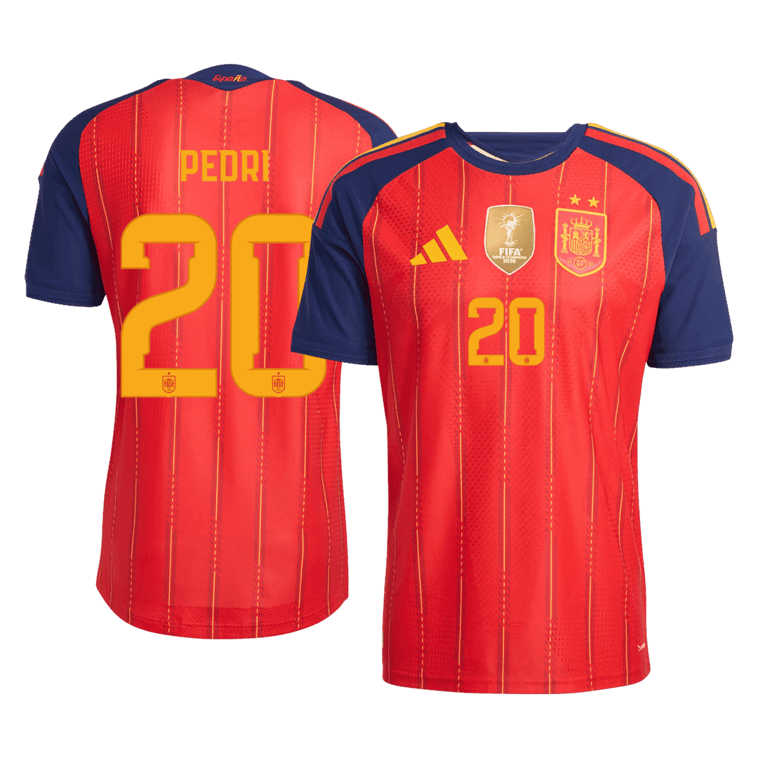 PEDRI #20 Spanje Spelersversie thuisshirt WK Voetbal 2026 - slim fit【Kampioenseditie】