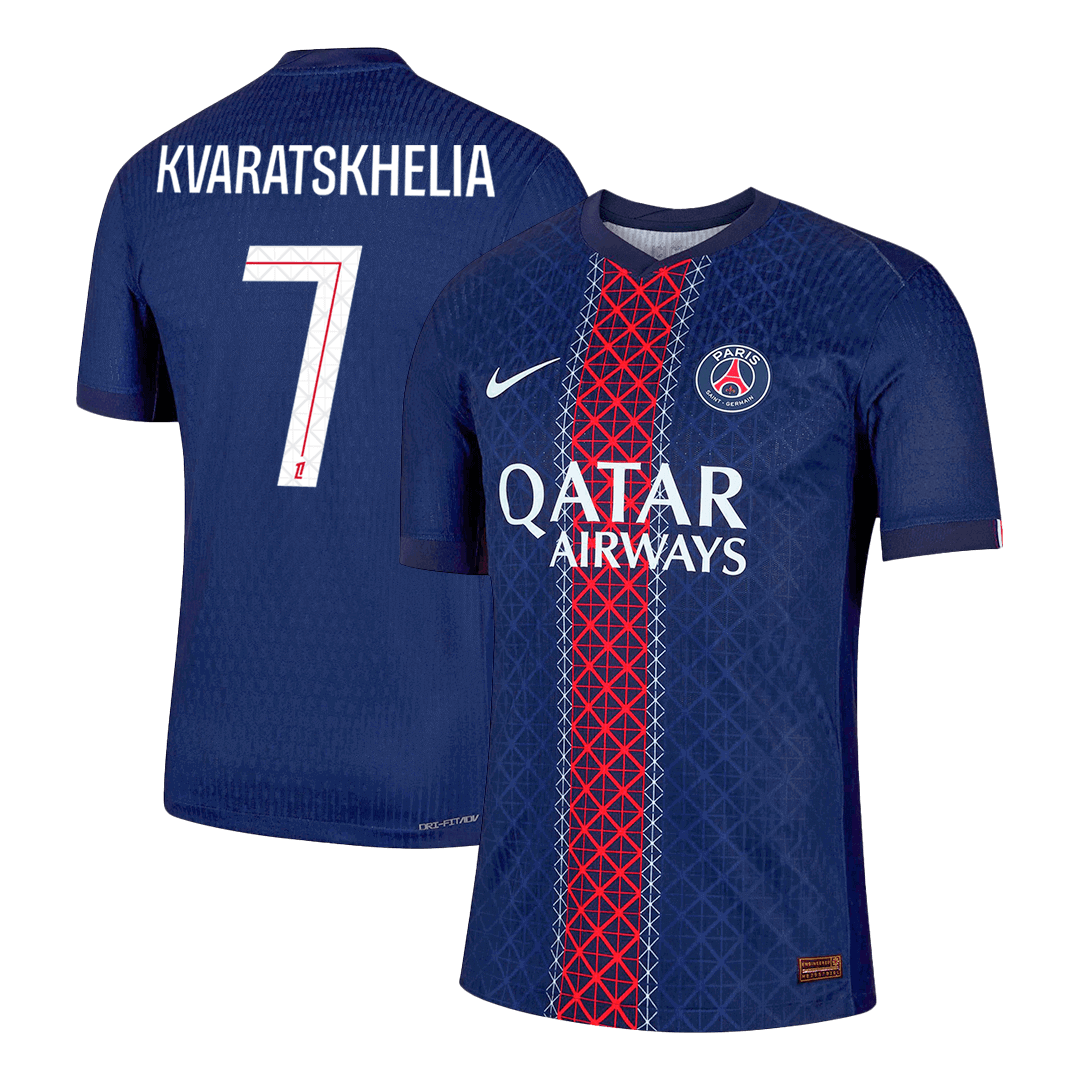 KVARATSKHELIA #7 PSG Thuis Spelersversie Voetbalshirt 2025/26 - Slim Fit