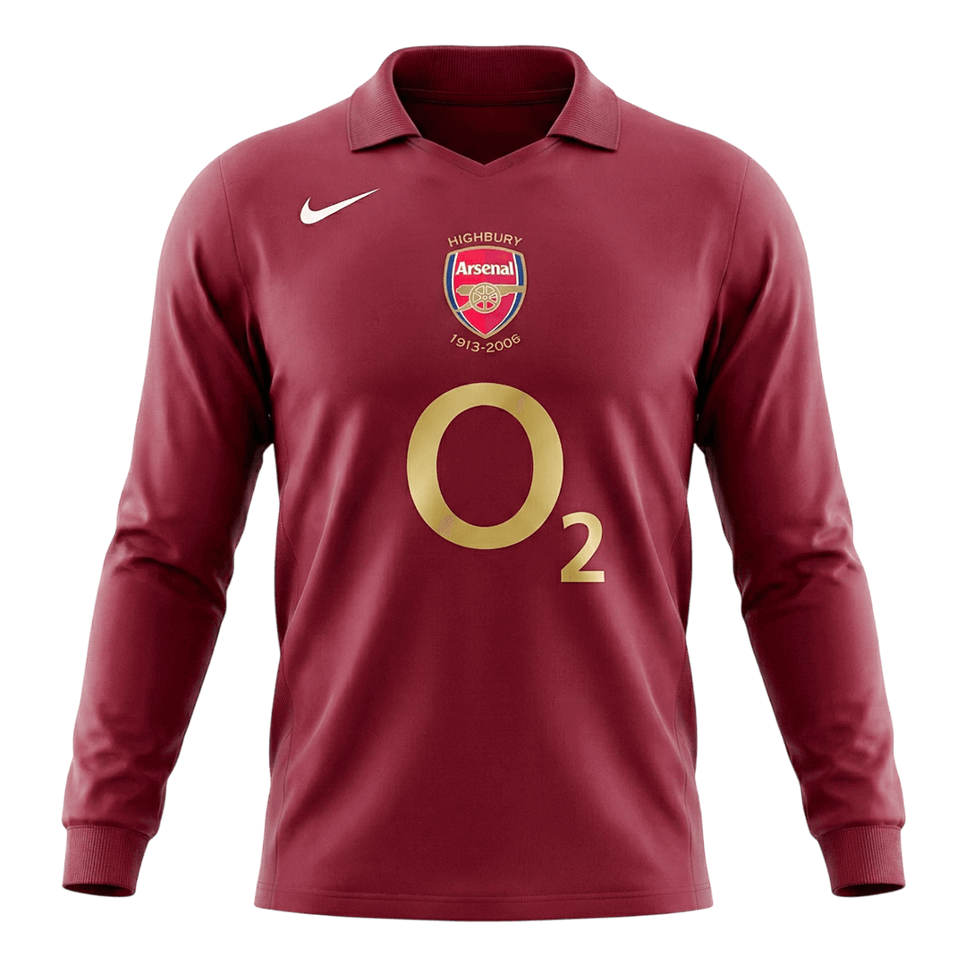 Retro Arsenal Thuis Lange Mouwen Voetbalshirt 2005/06 - voorkant