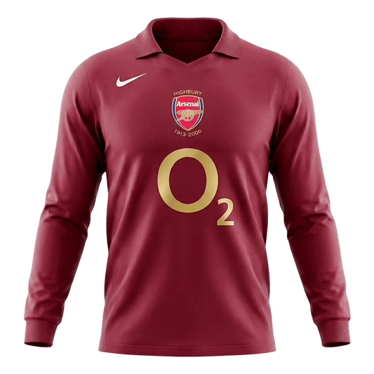 Retro Arsenal Thuis Lange Mouwen Voetbalshirt 2005/06 - voorkant