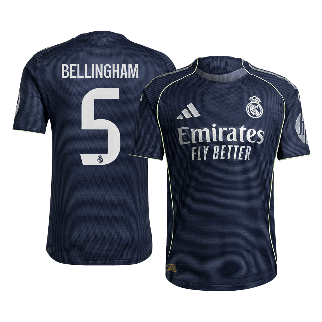 BELLINGHAM #5 Real Madrid Uit Spelersversie Voetbalshirt 2025/26 - Slim Fit