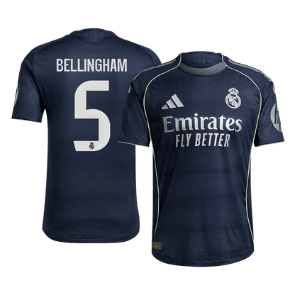 BELLINGHAM #5 Real Madrid Uit Spelersversie Voetbalshirt 2025/26 - Slim Fit