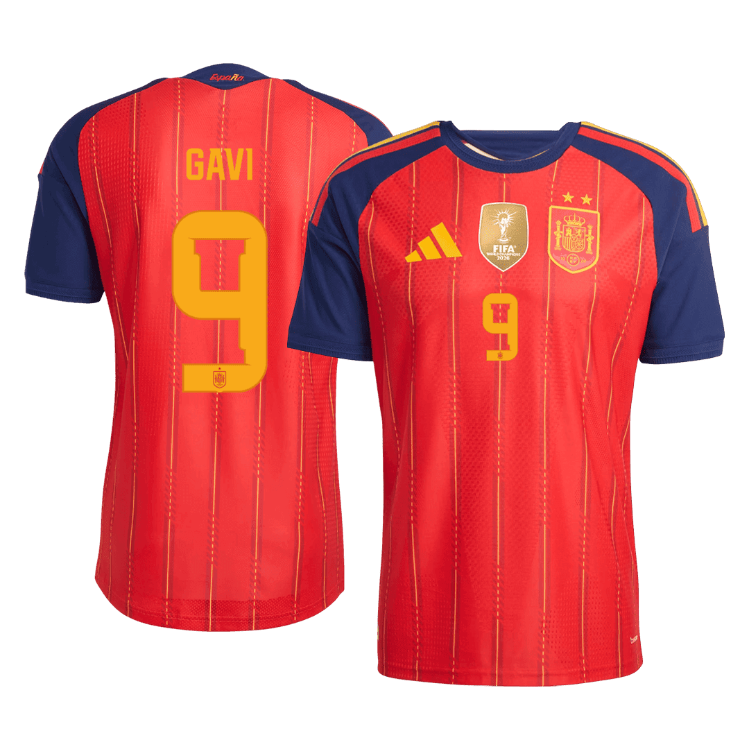 GAVI #9 Spanje Spelersversie thuisshirt WK Voetbal 2026 - slim fit【Kampioenseditie】