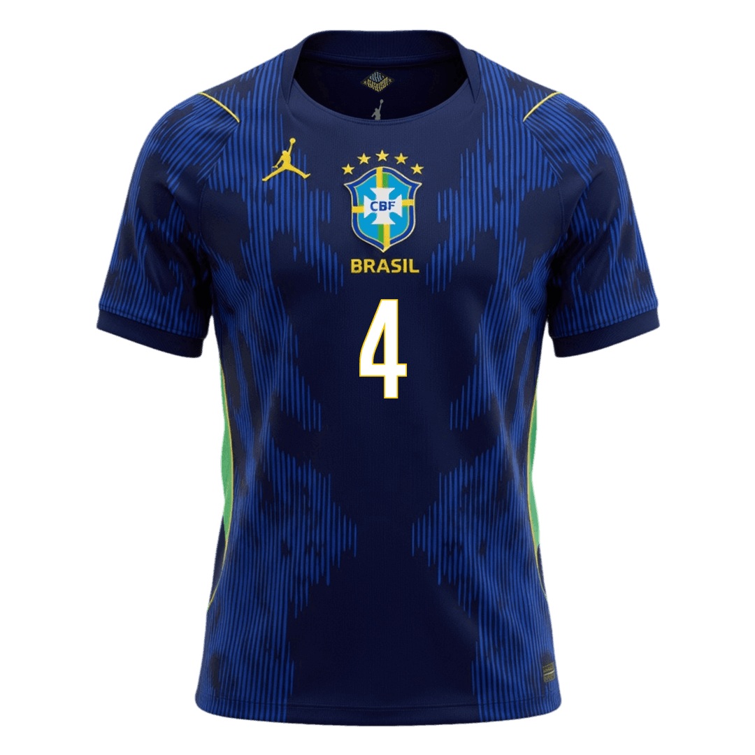 MARQUINHOS #4 Heren Brazil Uit Voetbalshirt WK Voetbal 2026