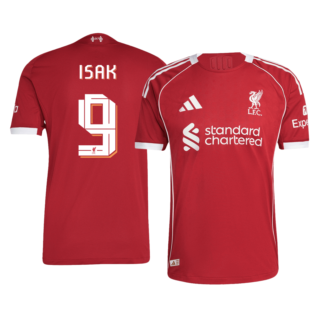 ISAK #9 Liverpool Thuis Spelersversie Voetbalshirt 2025/26 - Slim Fit