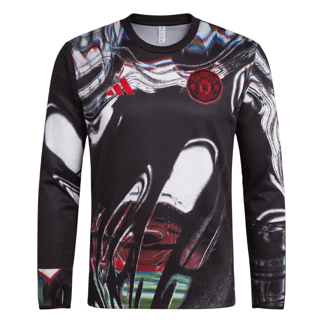 Maillot de football à manches longues d'avant-match de Manchester United pour hommes, saison 2025/26