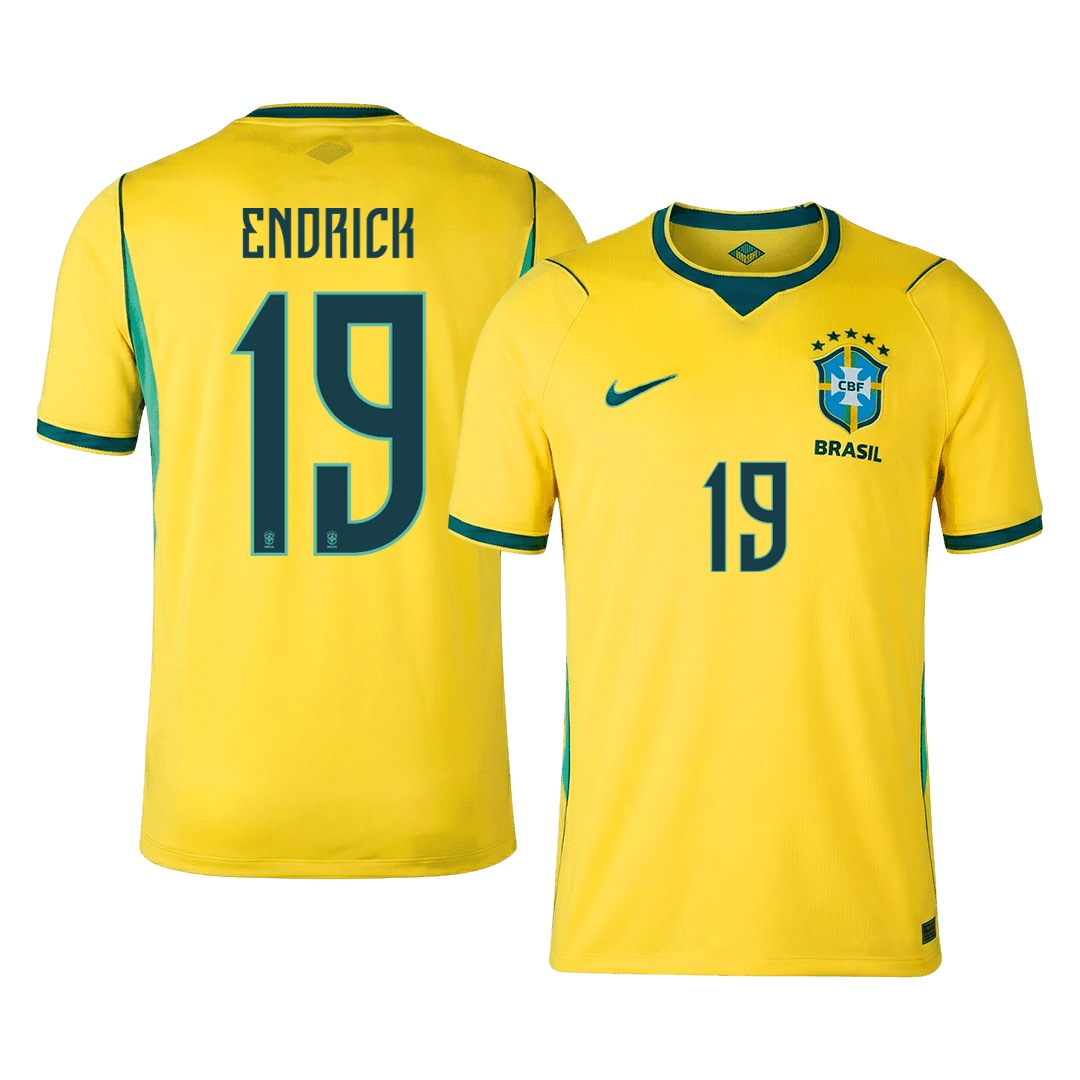 ENDRICK #19 Heren Brazil Thuis Voetbalshirt WK Voetbal 2026