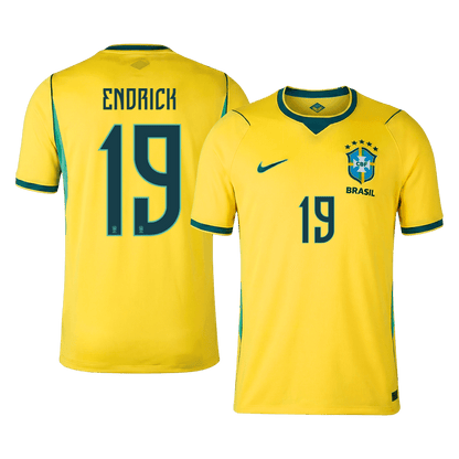 ENDRICK #19 Heren Brazil Thuis Voetbalshirt WK Voetbal 2026