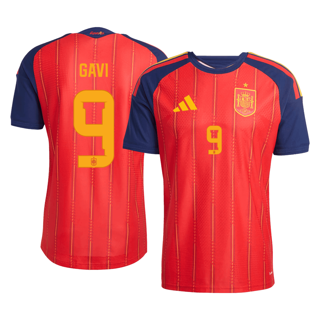 GAVI	 #9 Spain Thuis Spelersversie Voetbalshirt WK Voetbal 2026 - Slim Fit