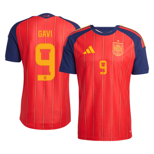 GAVI	 #9 Spain Thuis Spelersversie Voetbalshirt WK Voetbal 2026 - Slim Fit