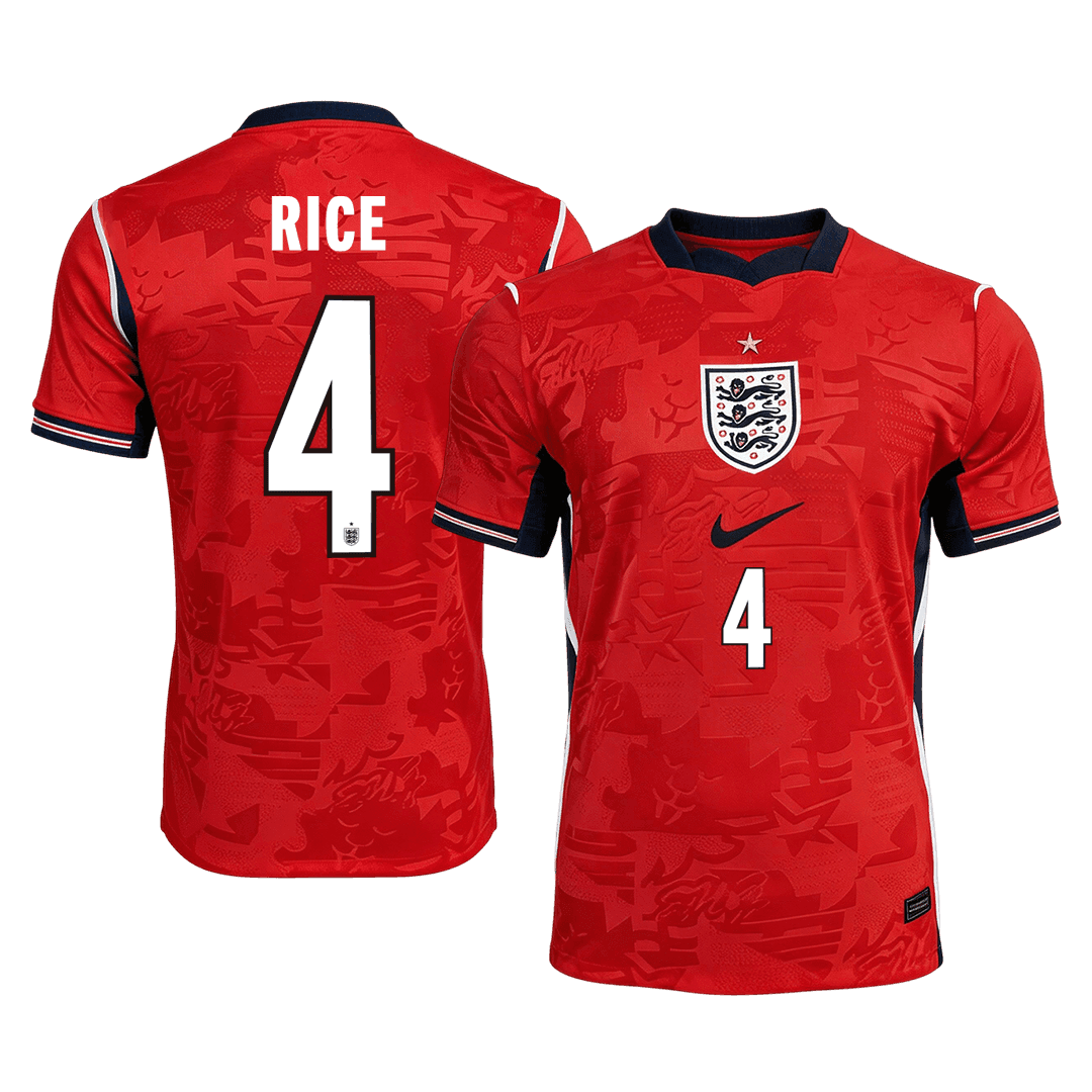 RICE #4 Heren England Uit Voetbalshirt WK Voetbal 2026 - voorkant