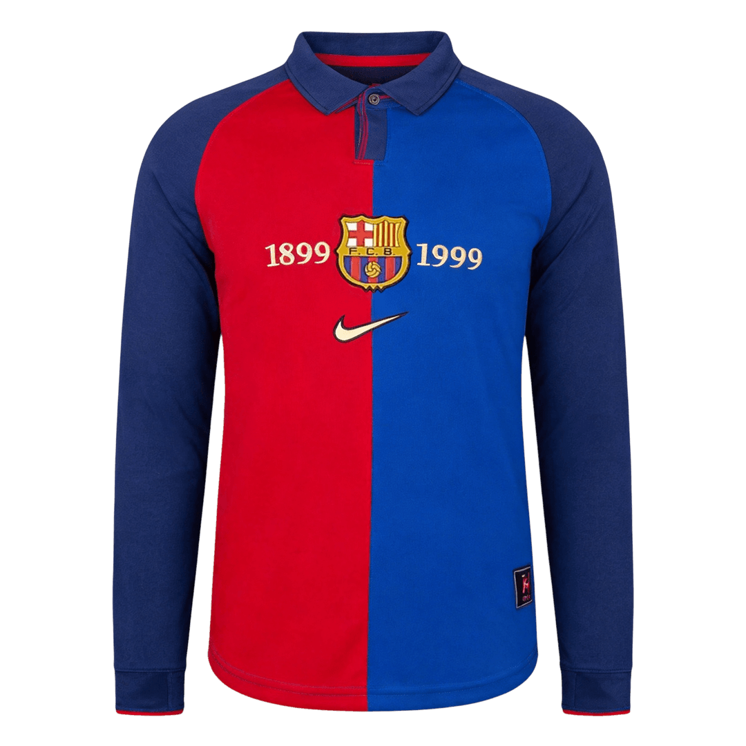 Retro Barcelona Special Lange Mouwen Voetbalshirt 1999/00 - voorkant