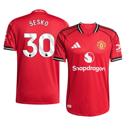 ŠEŠKO #30 Manchester United Thuis Spelersversie Voetbalshirt 2025/26 - Slim Fit
