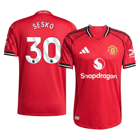 ŠEŠKO #30 Manchester United Thuis Spelersversie Voetbalshirt 2025/26 - Slim Fit