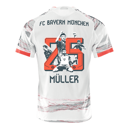 MÜLLER Special #25 Bayern Munich Uit Spelersversie Voetbalshirt 2025/26 - Slim Fit