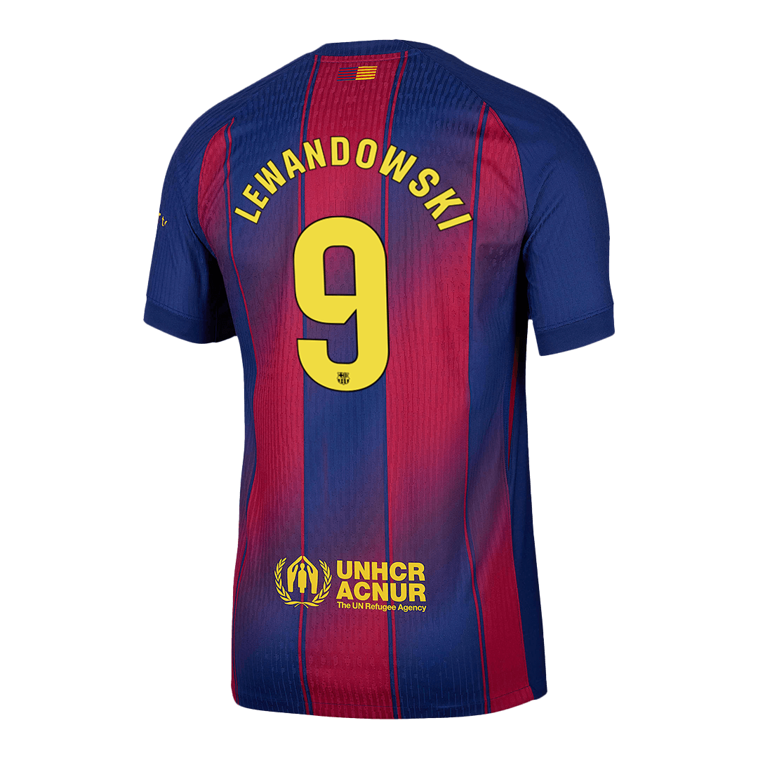 LEWANDOWSKI #9 Barcelona Thuis Spelersversie Voetbalshirt 2025/26 - Slim Fit