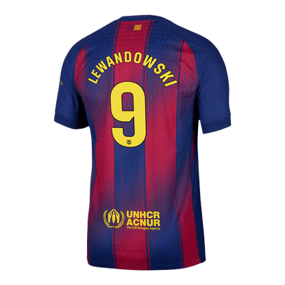 LEWANDOWSKI #9 Barcelona Thuis Spelersversie Voetbalshirt 2025/26 - Slim Fit