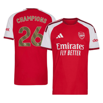 CHAMPIONS #26 Arsenal Thuis Spelersversie Voetbalshirt 2026/27 - Slim Fit - voorkant