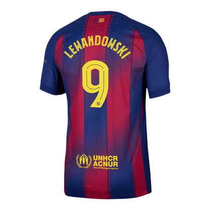 LEWANDOWSKI #9 Barcelona Thuis Spelersversie Voetbalshirt 2025/26 -UCL - Slim Fit