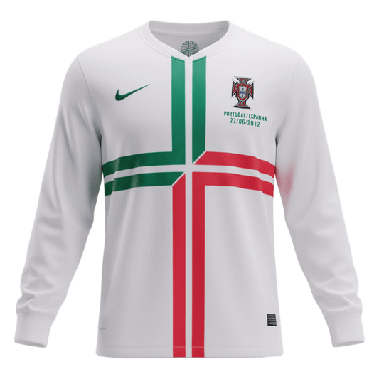Retro Portugal Uit Lange Mouwen Voetbalshirt 2012