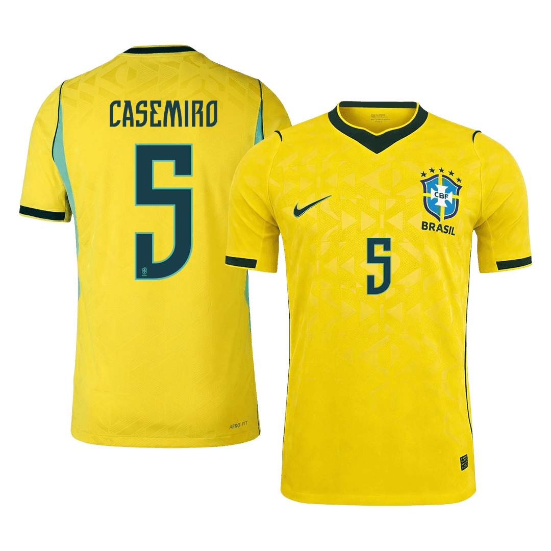 CASEMIRO #5 Brazil Thuis Spelersversie Voetbalshirt WK Voetbal 2026 - Slim Fit