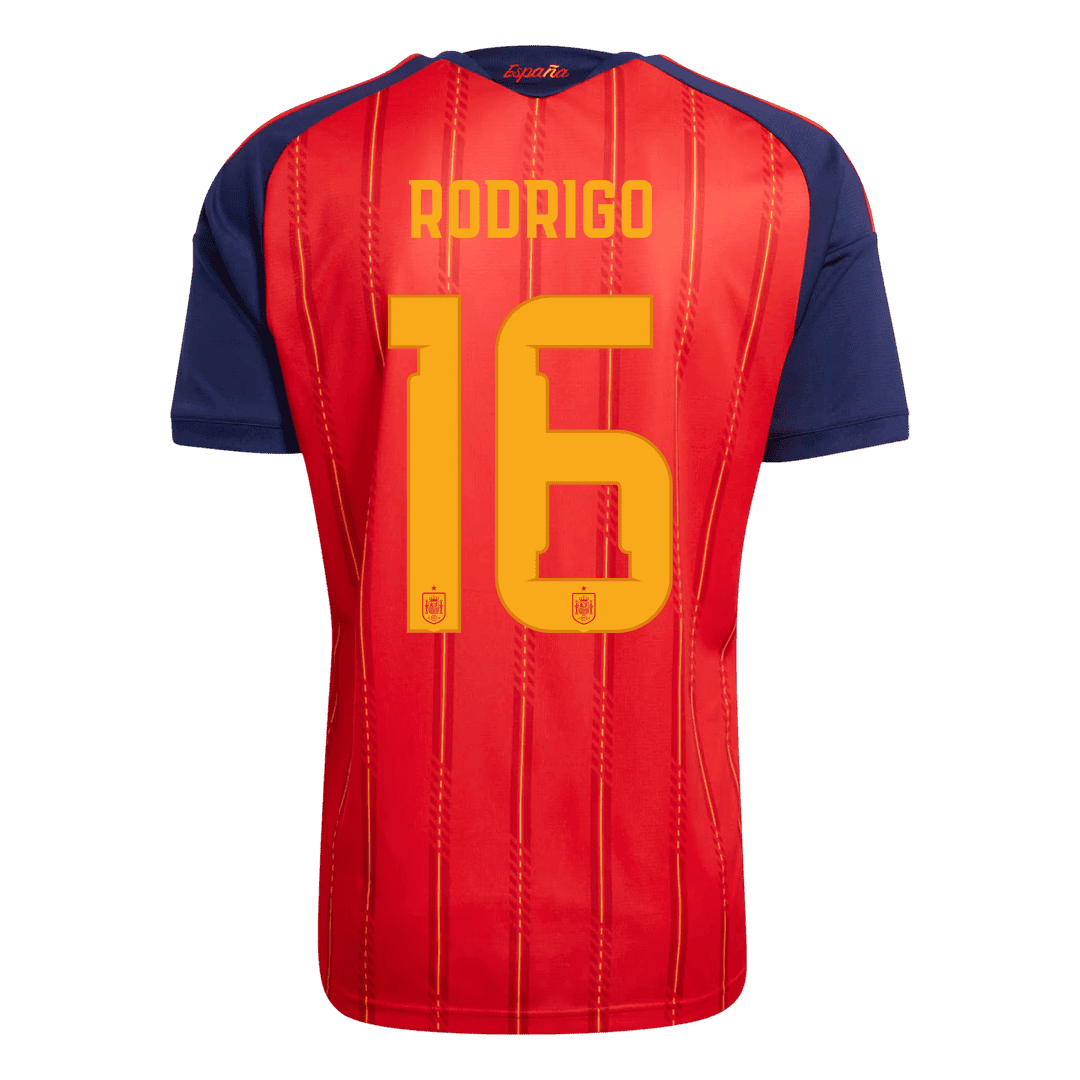 RODRIGO #16 Heren Spanje thuisshirt WK Voetbal 2026【Kampioenseditie】