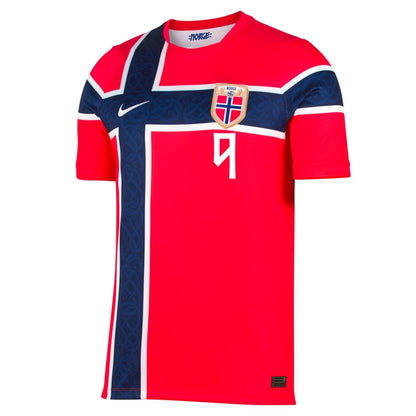 BRAUT HAALAND #9 Heren Norway Thuis Voetbalshirt WK Voetbal 2026 - achterkant