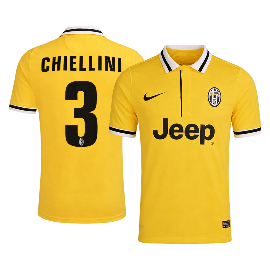 CHIELLINI #3 Retro Juventus Uit Voetbalshirt 2013/14 - voorkant
