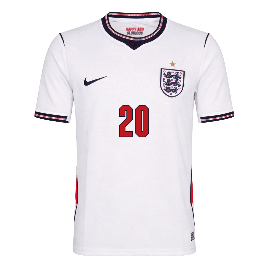 PALMER #20 Heren England Thuis Voetbalshirt WK Voetbal 2026 - achterkant