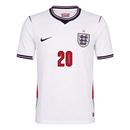 PALMER #20 Heren England Thuis Voetbalshirt WK Voetbal 2026 - achterkant
