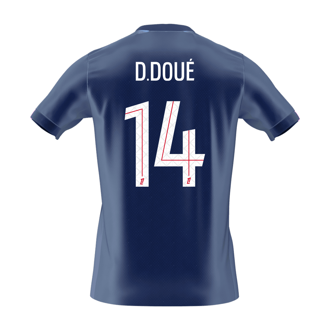 D.DOUé #14 Heren PSG Thuis Voetbalshirt 2025/26 [PREMIUM]