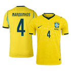 MARQUINHOS #4 Brazil Thuis Spelersversie Voetbalshirt WK Voetbal 2026 - Slim Fit