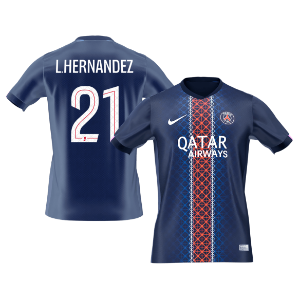 L.HERNANDEZ #21 Heren PSG Thuis Voetbalshirt 2025/26 [PREMIUM]