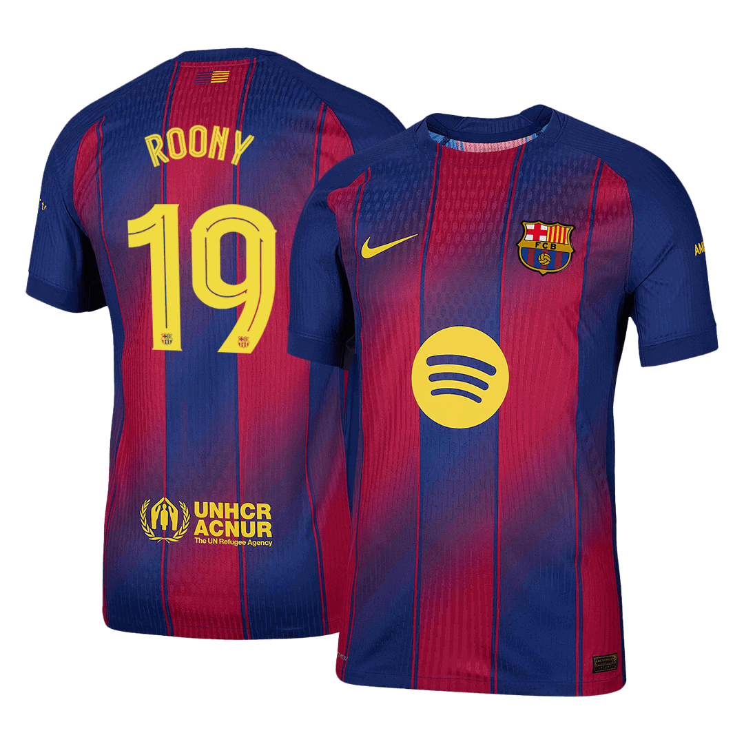 ROONY #19 Barcelona Thuis Spelersversie Voetbalshirt 2025/26 - UCL - Slim Fit