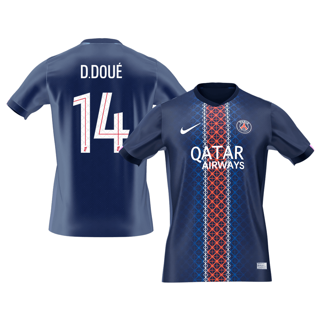 D.DOUé #14 Heren PSG Thuis Voetbalshirt 2025/26 [PREMIUM]