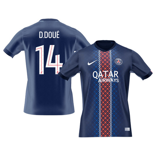 D.DOUé #14 Heren PSG Thuis Voetbalshirt 2025/26 [PREMIUM]