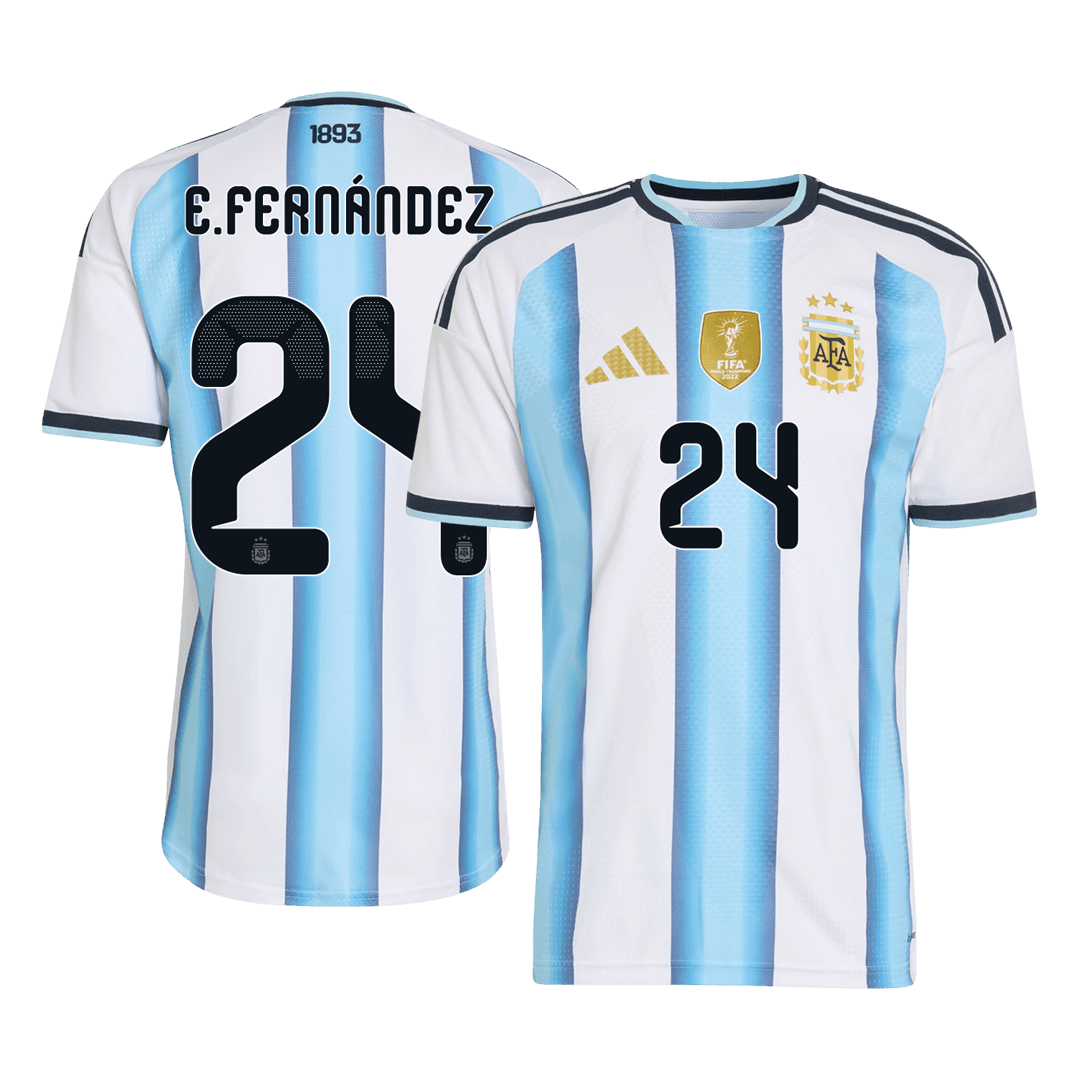E. FERNÁNDEZ #24 Argentina Thuis Spelersversie Voetbalshirt WK Voetbal 2026 - Slim Fit