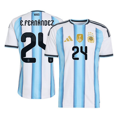 E. FERNÁNDEZ #24 Argentina Thuis Spelersversie Voetbalshirt WK Voetbal 2026 - Slim Fit