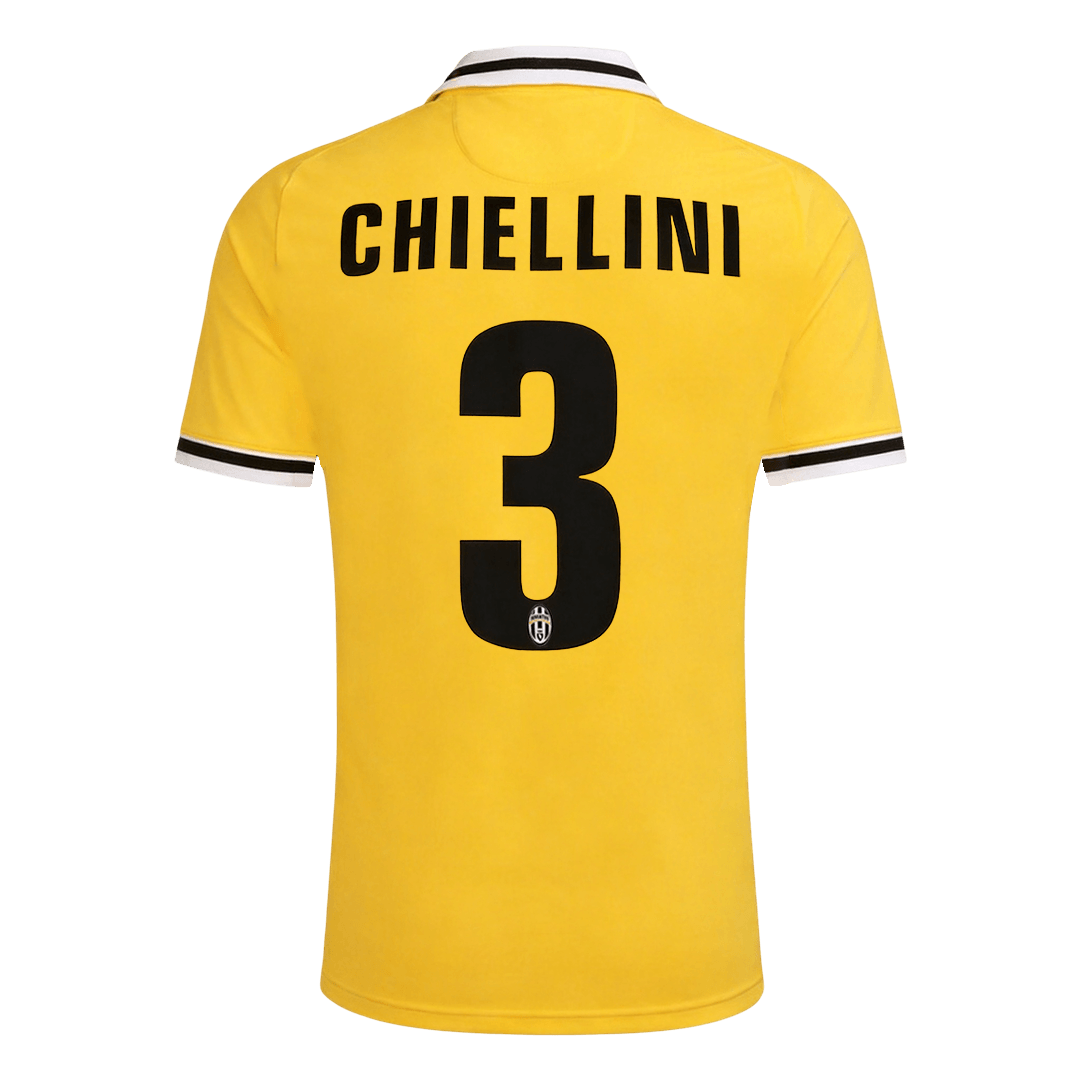 CHIELLINI #3 Retro Juventus Uit Voetbalshirt 2013/14 - detail