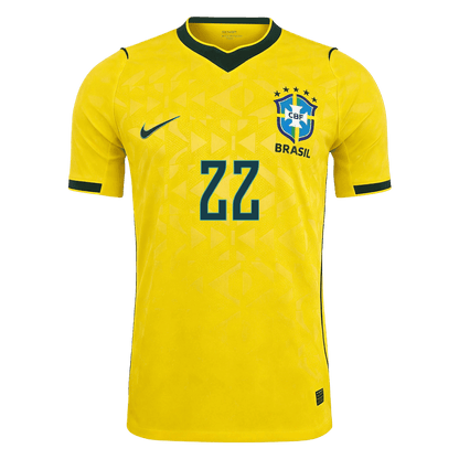 JOÃO PEDRO #22 Brazil Thuis Spelersversie Voetbalshirt WK Voetbal 2026 - Slim Fit