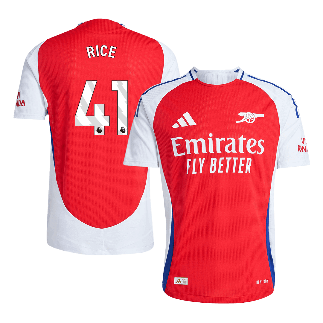 RICE #41 Arsenal Thuis Spelersversie Voetbalshirt 2024/25 - Slim Fit - voorkant