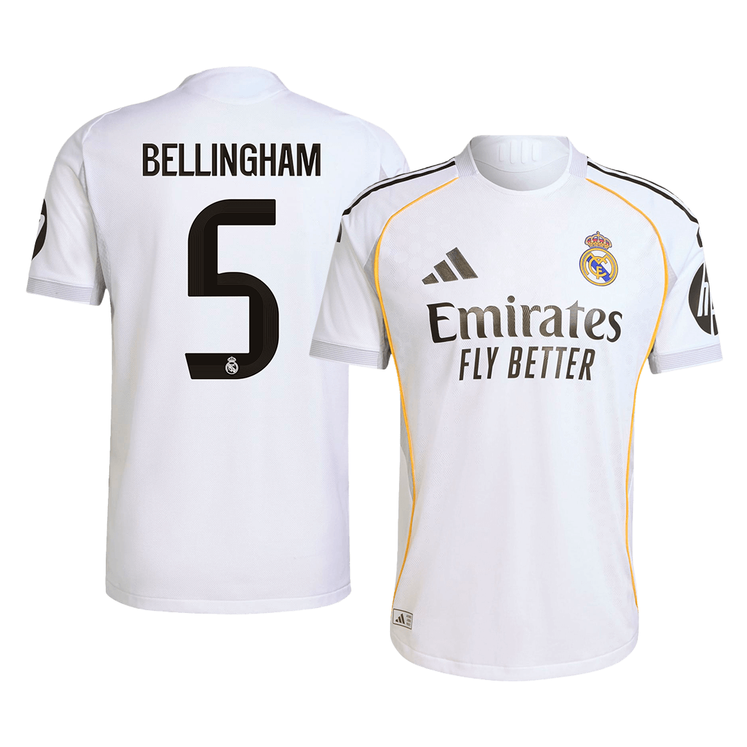 BELLINGHAM #5 Real Madrid Thuis Spelersversie Voetbalshirt 2025/26 - Slim Fit