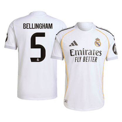 BELLINGHAM #5 Real Madrid Thuis Spelersversie Voetbalshirt 2025/26 - Slim Fit