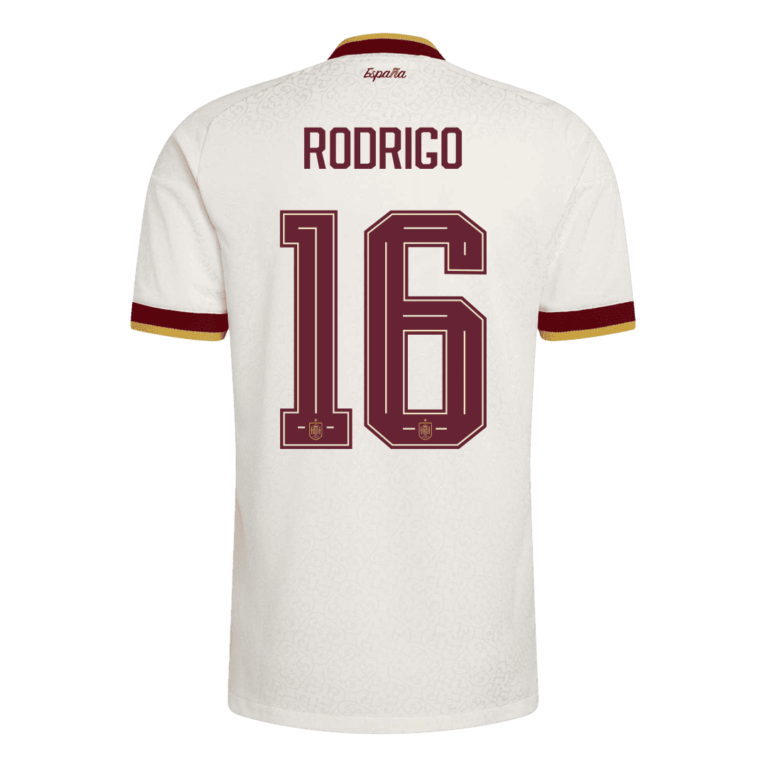 RODRIGO #16 Spanje Spelersversie Uitshirt WK Voetbal 2026 - slim fit【Kampioenseditie】
