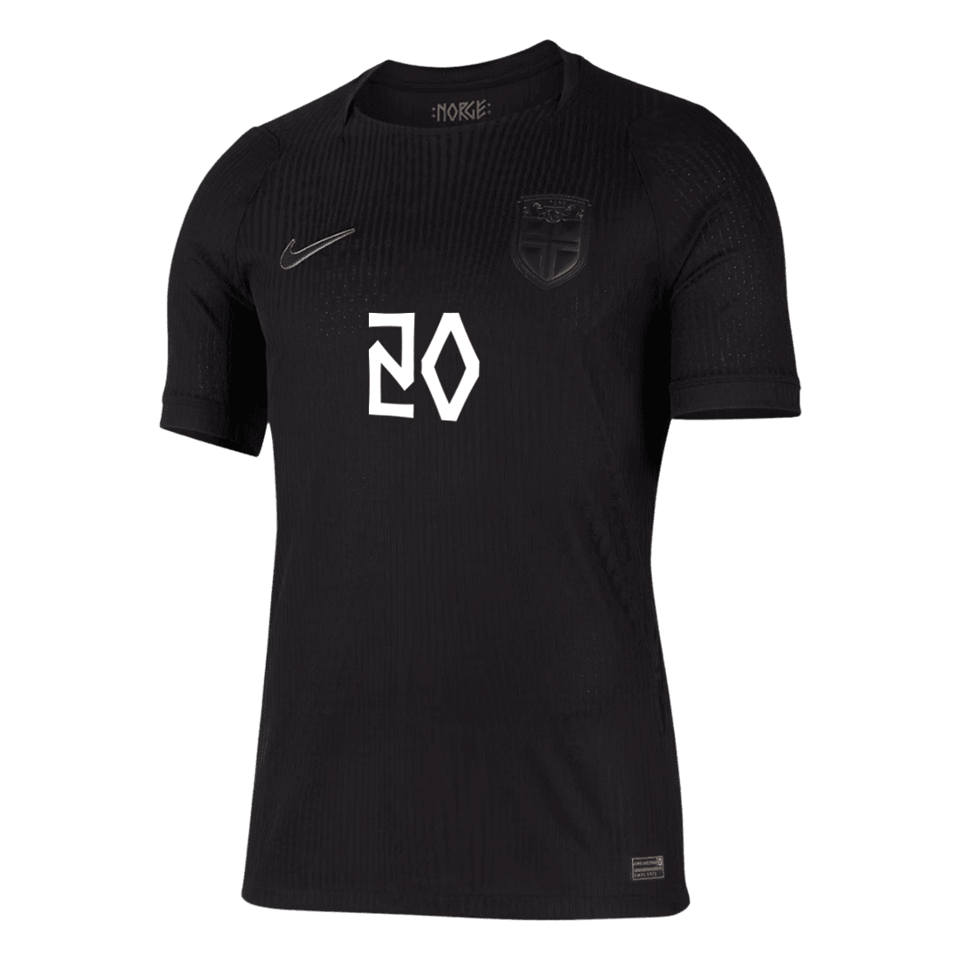 NUSA #20 Norway Uit Spelersversie Voetbalshirt WK Voetbal 2026 - Slim Fit - achterkant